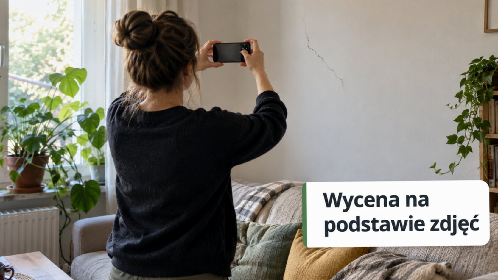 Wycena malowania mieszkania: zdjęcie ściany telefonem do bezpłatnej wyceny